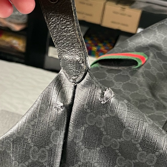 🐃GUCCI ACCESSORY GG SUPREME LARGE WEB CANVAS BAG🐃 - Picture 9 of 9